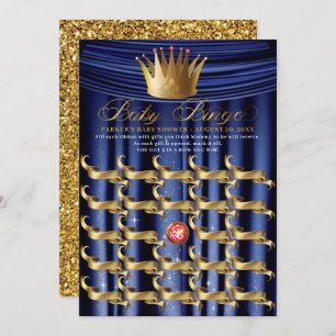 Invitation Royal Blue Gold Prince Bingo