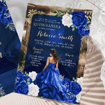 Invitation Royal Blue Grand Palais Quinceañera Princesse<br><div class="desc">Royal Blue Grand Palais Quinceañera Princesse Invitation</div>