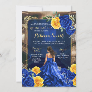 Invitation Royal Blue Grand Palais Quinceañera Princesse