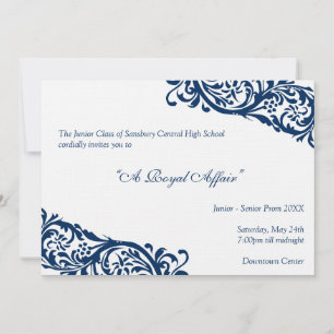 Invitation Royal blue Junior Formals Senior prom