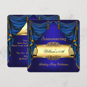 Invitation Royal Blue Or Anniversaire Femme Homme 2