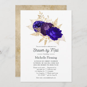Invitation Royal Blue, Purple et Gold Fête des mariées par co