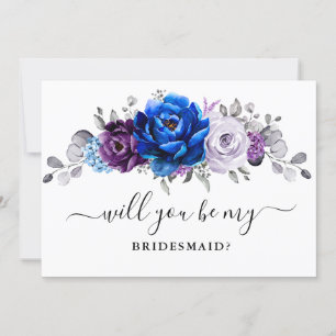Invitation Royal Blue Purple Lilac Serez-vous ma servante d'a