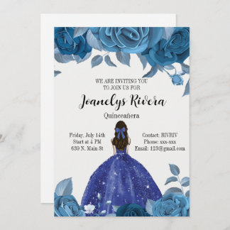 Invitation Royal Blue Quinceañera