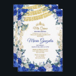 Invitation Royal Blue Quinceanera Mexicaine fille 15e anniver<br><div class="desc">Royal Blue Quinceanera et Rose Mexicaine Invitation 15e anniversaire Mis Quince Anos,  15e anniversaire, </div>