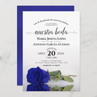 Royal Blue Rose espagnol Nuestra Boda Mariage