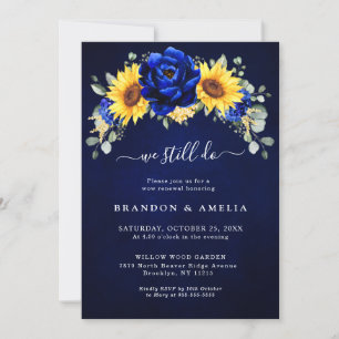 Invitation Royal Blue Rustic Tournesol Nous faisons encore l'