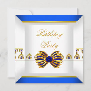 Invitation Royal Blue Sapphire Gem Bijou or fête d'anniversai