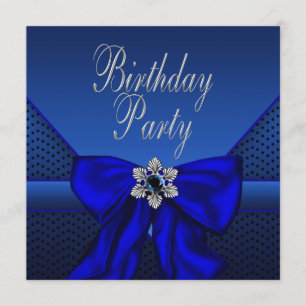 Invitation Royal Blue Silver Womans fête d'anniversaire