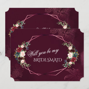 Invitation Royal Bourgogne Floral Seras-Tu Ma Demoiselle D'Ho