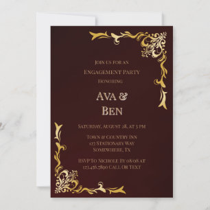 Invitation Royal Bourgogne Gold Flourds Parti d'engagement