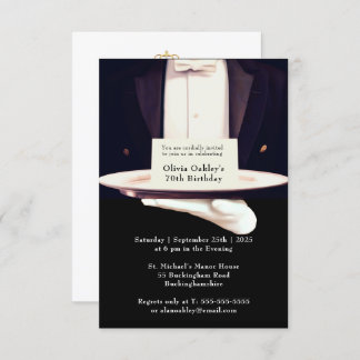 Invitation Royal Butler Silver Platon Anniversaire Fête RH