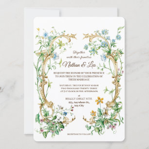 Invitation Royal Elegant Botanical Floral Aristocracy Wedding