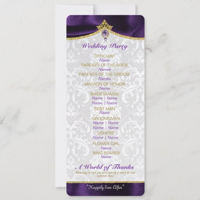 Invitation Royal Fairytale IWedding Program (Dos)