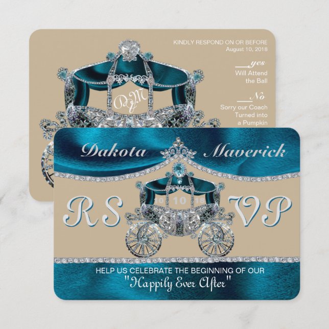 Invitation Royal Fairytale RSVP (Devant / Derrière)