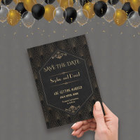 Royal Gold Black Great Gatsby Art Déco Mariage