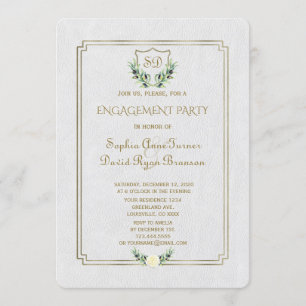 Invitation Royal Gold Crest Lush Green Party
