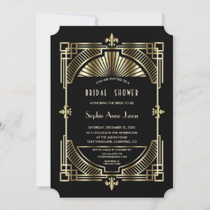 Invitation Royal Gold Fleur-de-lis Great Gatsby Fête des mari