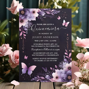 Invitation Royal Gold Tiara Lilac Lumière Violet Quinceanera