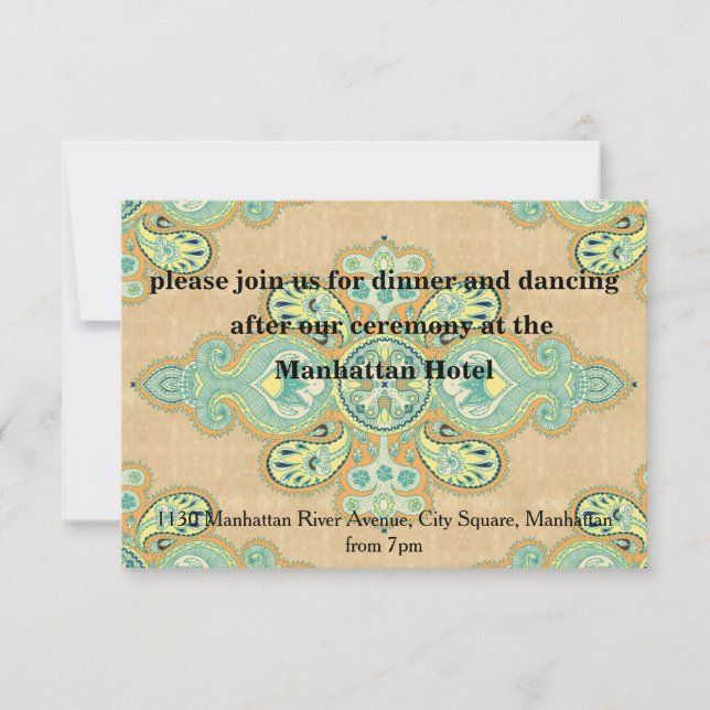 Invitation Royal Golden Paisley (Devant)