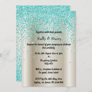 Invitation Royal Mint Diamonds mariage cristal vert or