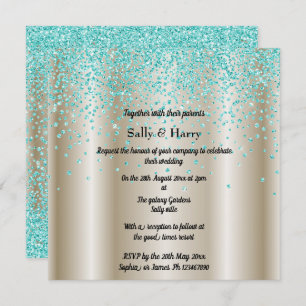 Invitation Royal Mint Diamonds mariage cristal vert or