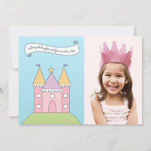 Invitation Royal Pink Princess Girl Photo Anniversaire