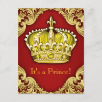 Royal Prince Baby shower rouge et or