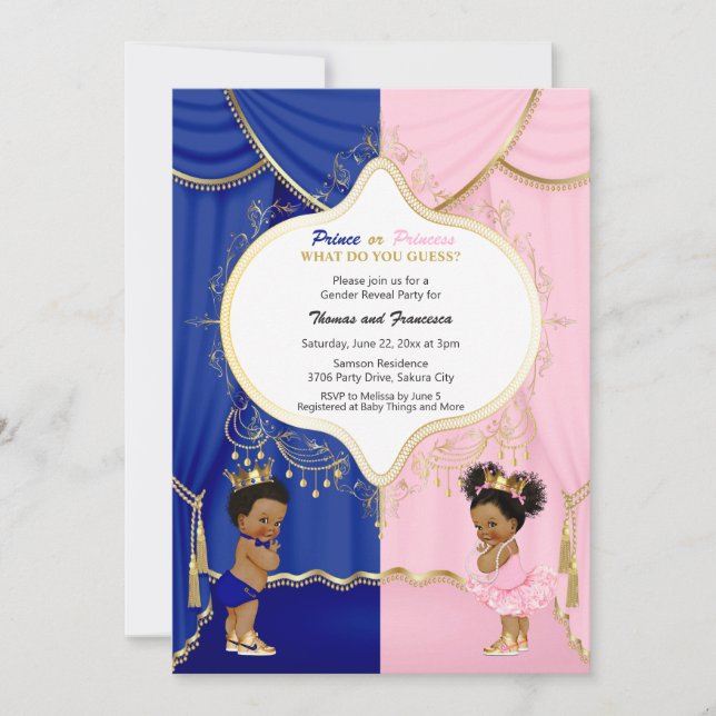 Invitation Royal Prince ou Princesse Genre Reveillez Invitati (Devant)