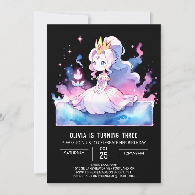 Invitation Royal Printable Princesse Anniversaire (Devant)