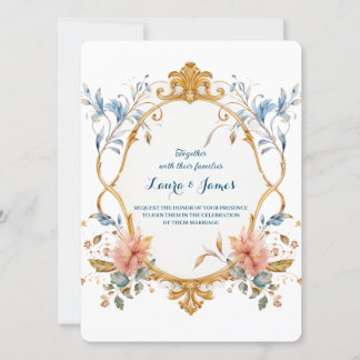 Invitation Royal Regal Elegance Floral Golden Ornate Wedding