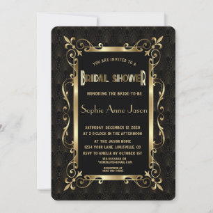 Invitation Royal Roaring 20s Gold Art Déco Fête des mariées