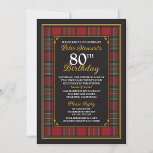Invitation Royal Stuart Royal Stewart Tartan 80e anniversaire