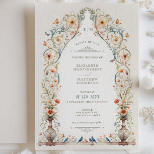 Invitation Royal Victorian Butterflies Mariage
