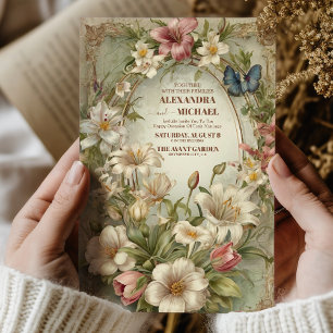 Invitation Royal Victorian Floral Ornamy Mariage