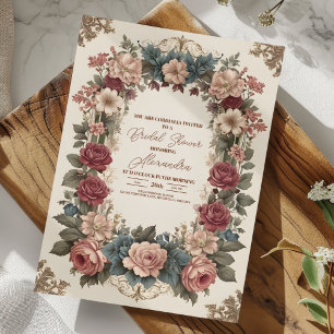 Invitation Royal Victorian Whimsical Floral Fête des mariées