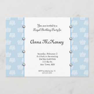 Invitation royale bleue d'anniversaire