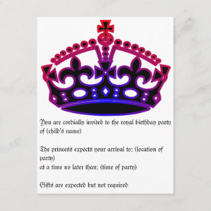 Invitation royale d'anniversaire