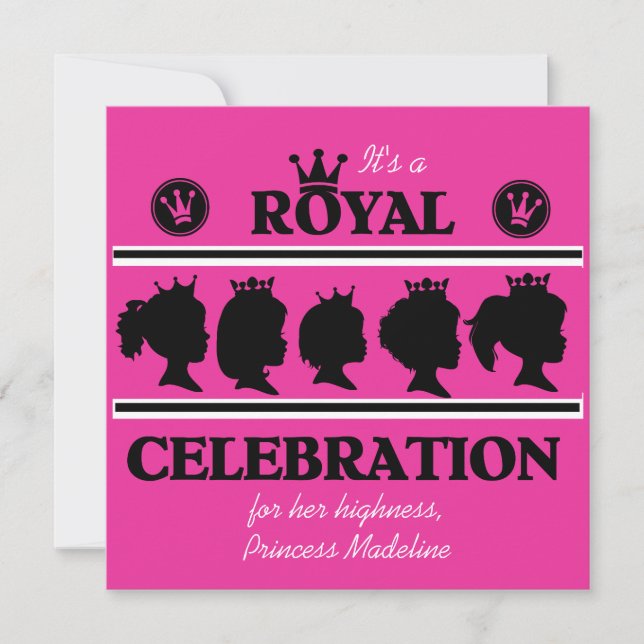 Invitation royale d'anniversaire de princesse (Devant)
