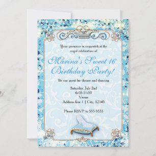Invitation Royale de Cendrillon pour ses 16 ans da