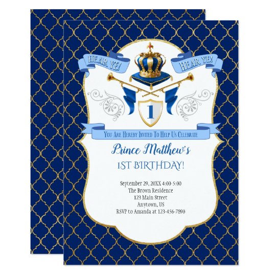 Fete D Anniversaire Invitation Or Un Le Roi Prince Bleu Royal Premier Anniversaire Maison Cartes De Voeux Papeterie Alfa Bau Gmbh De