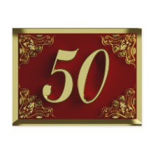 Invitation Royale Or Rouge pour les 50 ans