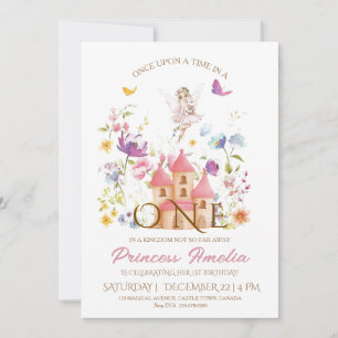 Invitation Royaume Fée thème Filles 1er anniversaire