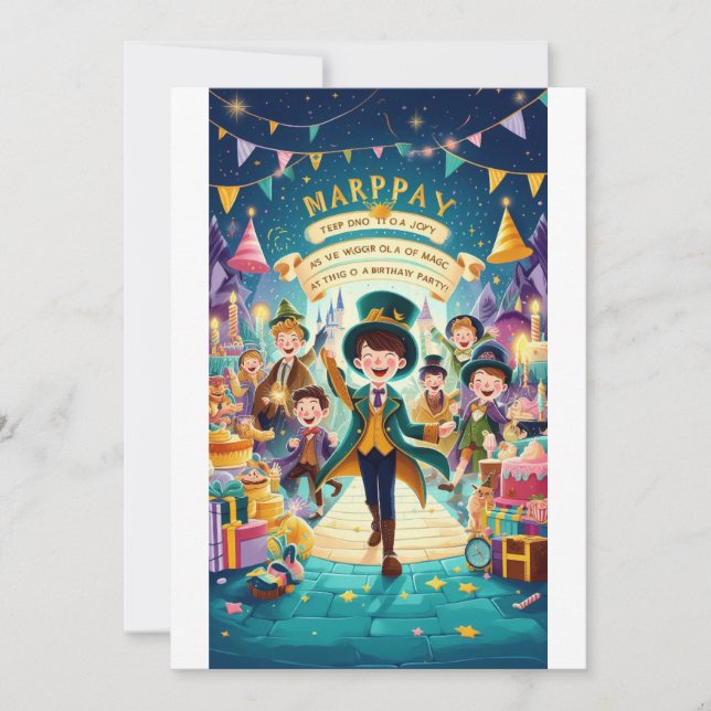 Invitation Royaume magique Fête d'anniversaire" (Devant)