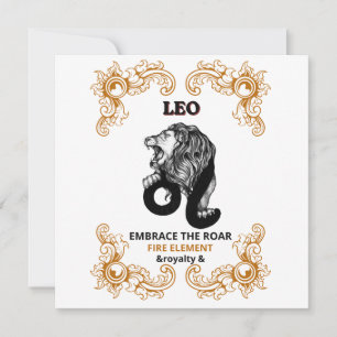 Invitation Royauté du zodiaque Lion Embrasser le rugissemen