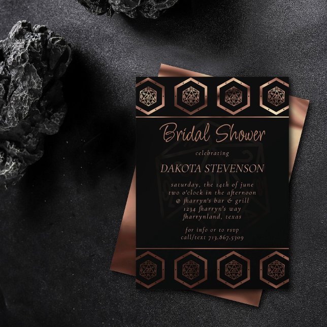 Invitation RPG Dice | Copper Old School Tabletop Roleplayer (Créateur téléchargé)