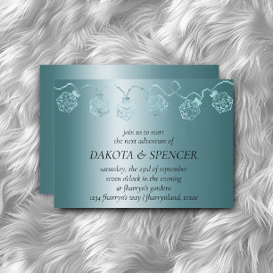 Invitation RPG Luxe   Aqua Sheen Tabletop Gamer Dice Lights