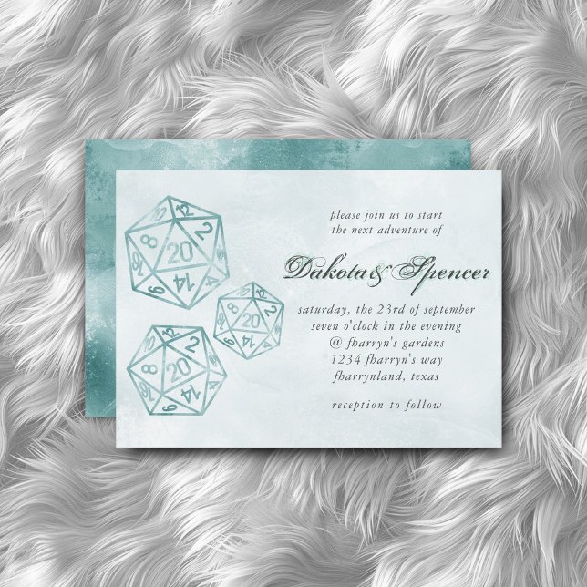 Invitation RPG Luxe | Aqua Smoke Imaginaire Tabletop Gamer Di (Créateur téléchargé)