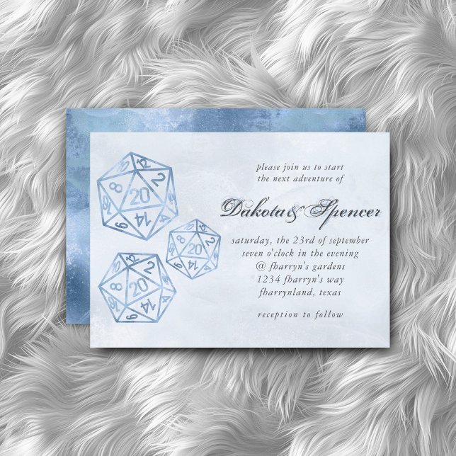 Invitation RPG Luxe | Blue Smoke Tabletop Roleplayer Dice (Créateur téléchargé)