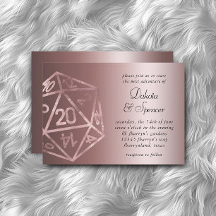 Invitation RPG Luxe   Dés Mauve Brillant pour Joueurs de Tabl
